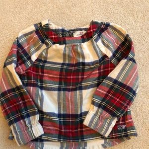 Vineyard Vines Girls Plaid Flannel Top 3T